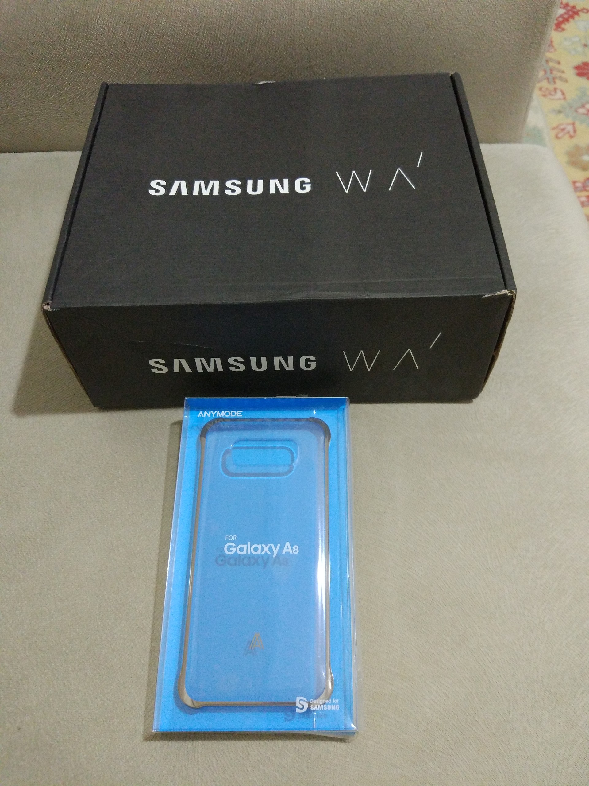 Samsung A8 2015 clear view orjinal kılıf, cam ekran koruyucu 