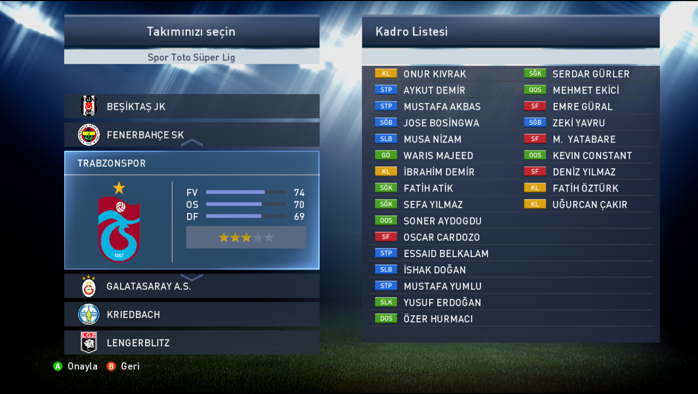  PES 15 4 BÜYÜKLER YAMASI