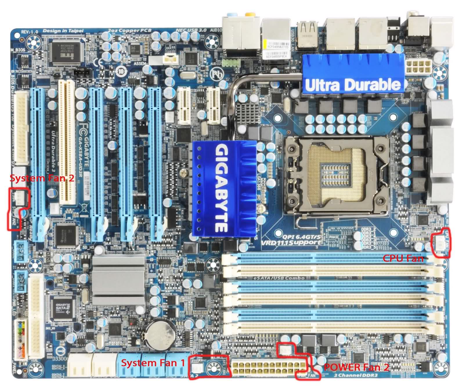  GIGABYTE X58A-UD3R (rev. 2.0) sistem fanı 3 ü görmüyor lütfen yardım!