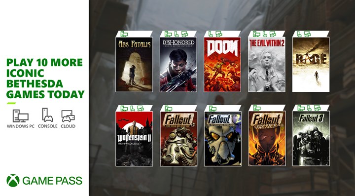 10 farklı Bethesda oyunu bugün Xbox Game Pass'e eklendi