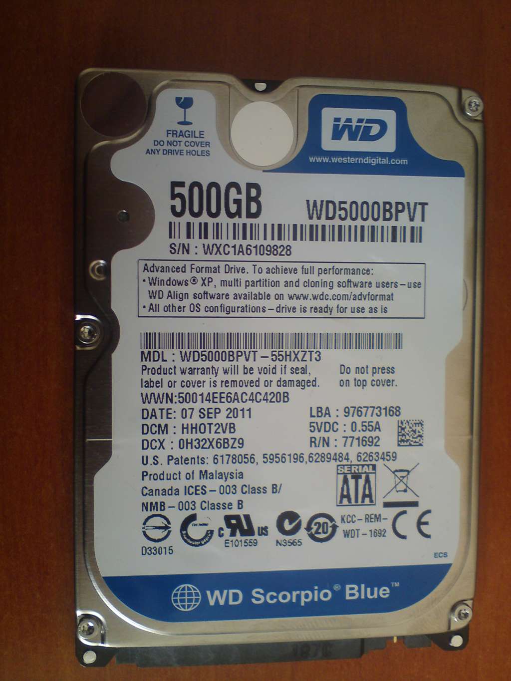  SATILIK WD 2.5' 500 GB HDD