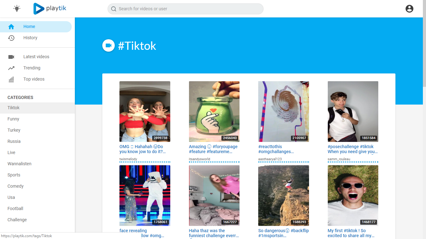 Tiktok Video İzleme ve İndirme Sitesi| Playtik.com