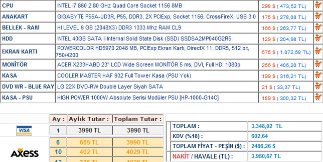  5000 TL ye kadar sistem tavsiyesi