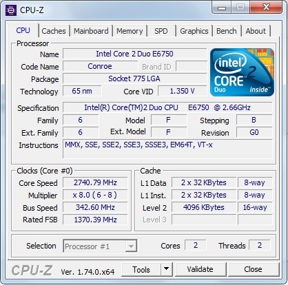  E6750 > G41MT-S2P Overclock