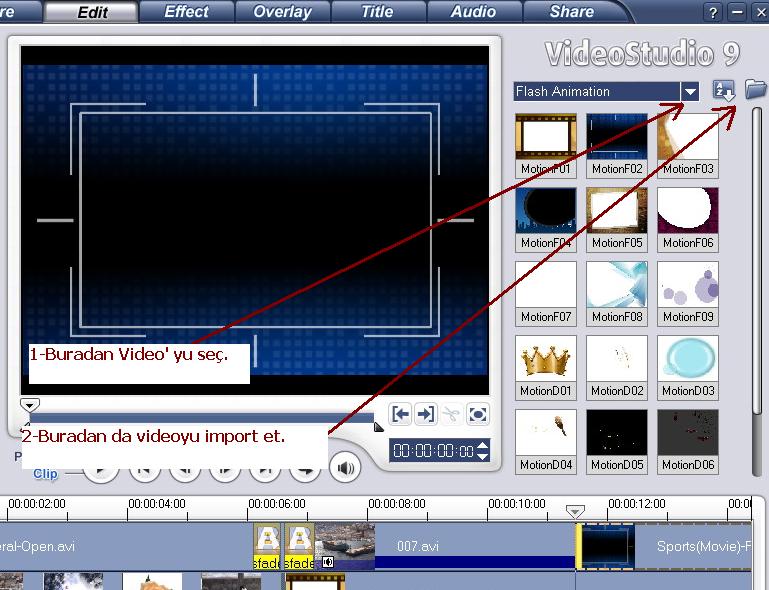  ULEAD VİDEO STUDIO İLE KURGU YAPMAK(RESİMLİ)