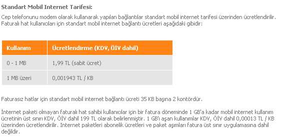  TURKCELL MOBİL INTERNET FİYATLARI