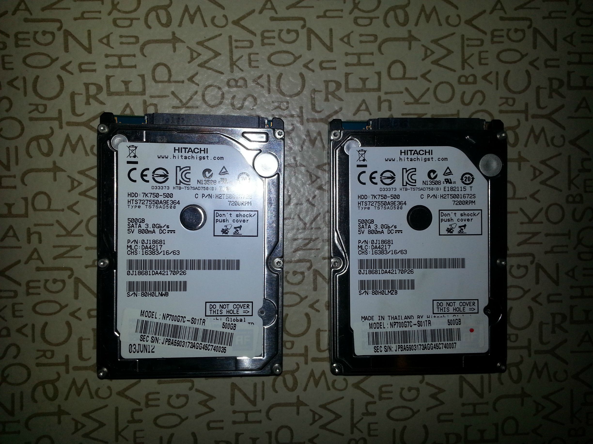  Notebook HDD | 2 Adet Hitachi 500GB HDD