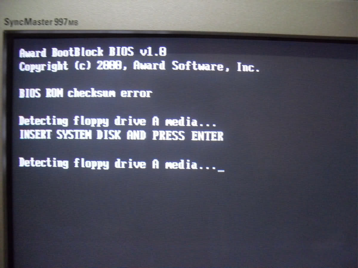  Floppy ve Bios Checksum Hatalari