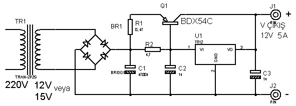  12Vdc'yi 9Vdc'ye Düşürme (5A)