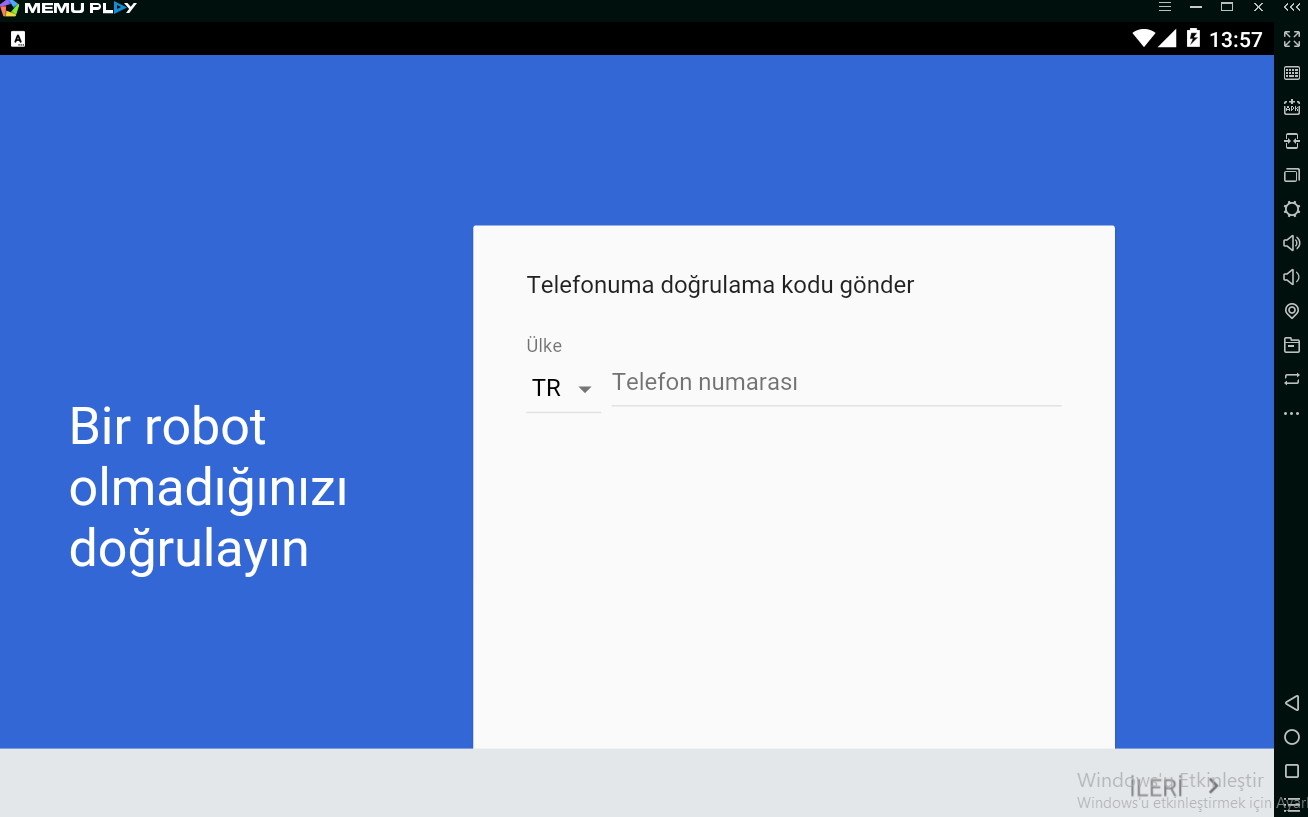 Memu emulator için gmail nasıl açılır?