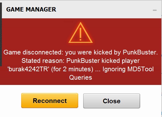 Punkbuster kicked player