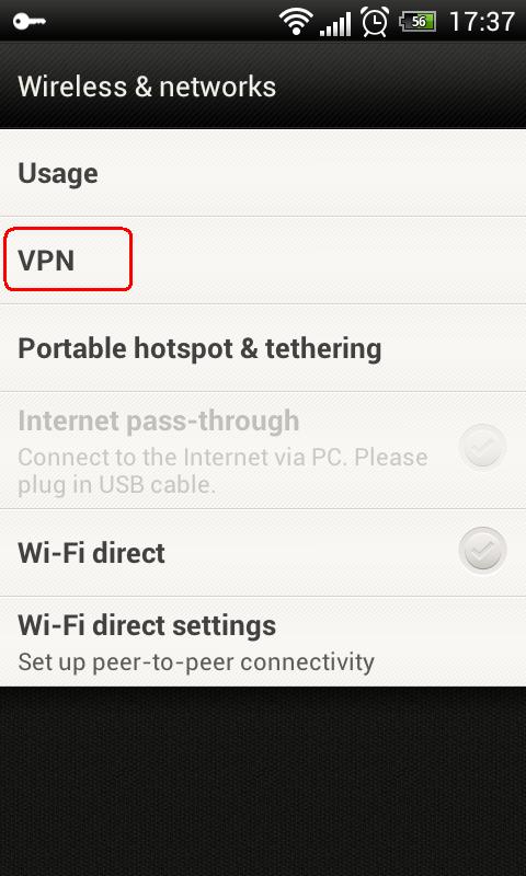  Kurulum Kılavuzları - Android 4.0 PPTP Bucklor VPN Kurulumu