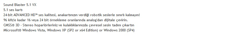  CREATIVE Sound Blaster  5.1 ses kartı Ses kart