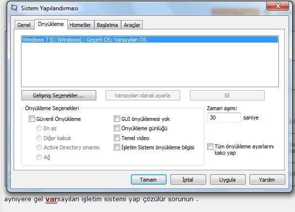  boot ekraninda 2 isletim sistemi