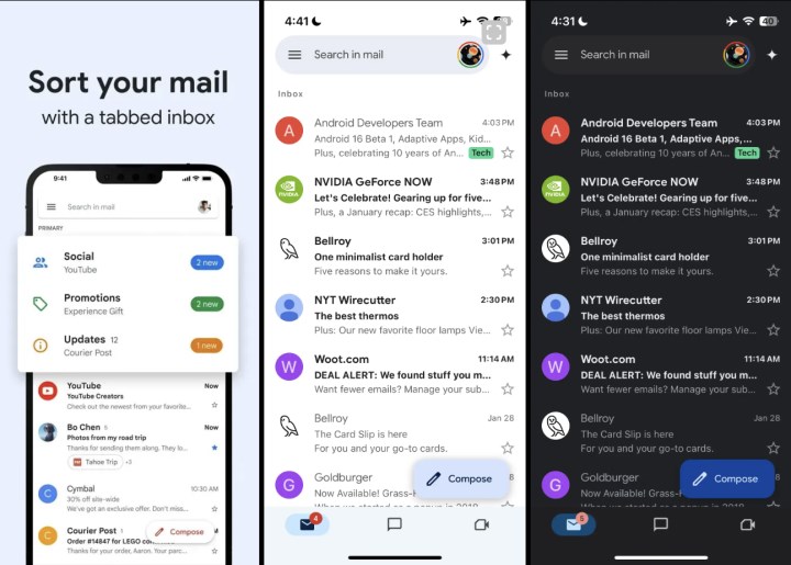 Gmail iPhone uygulaması Materyal Tasarım 3 ile güncellendi