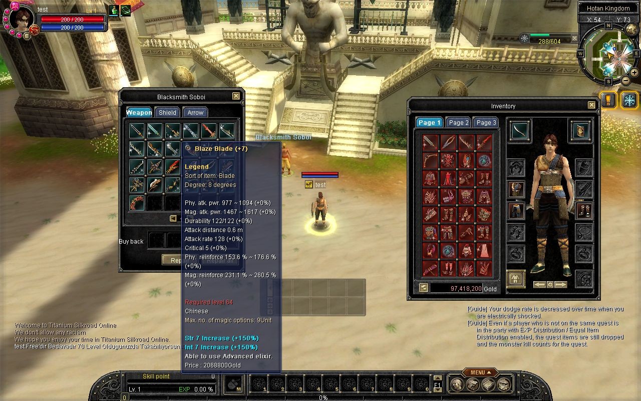 Titanium Silkroad Online 70 CAP Sadece CH Server