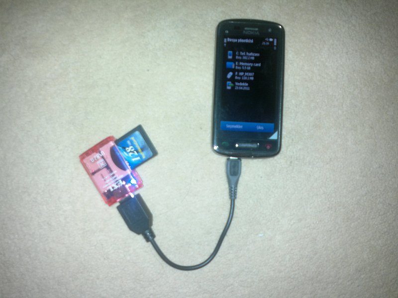  c6-01’e ve android cihazlara USB cihazlarını bağlamak için kablo