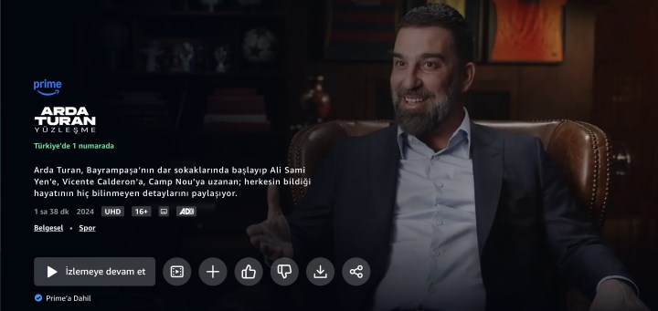 Amazon Prime Video'nun ilk Türk belgeseli 'Arda Turan: Yüzleşme' yayında