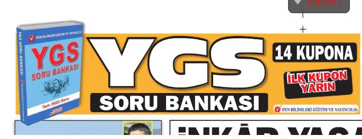  Hürriyet gazetesi 14 kupona Fen Bilimleri YGS Soru bankası