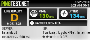  www.pingtest.net Notunuz ne çıkıyor ?