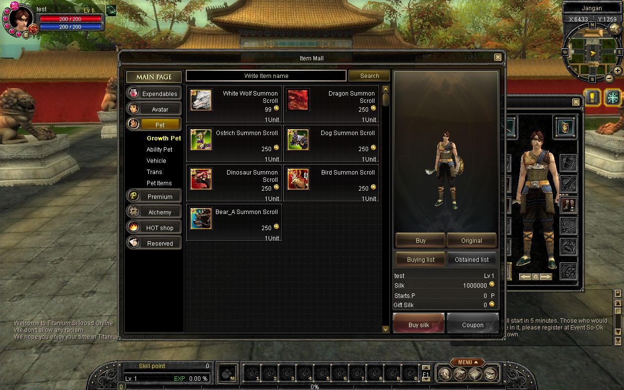  Titanium Silkroad Online 70 CAP Sadece CH Server