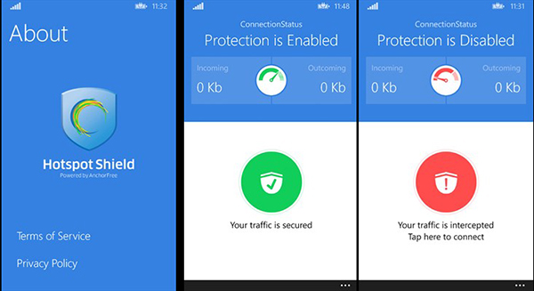 Windows Phone için Hotspot Shield Free VPN uygulaması yayınladı