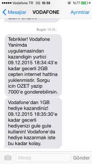  Vodafone Ücretsiz 500 MB Şart Vs Yok