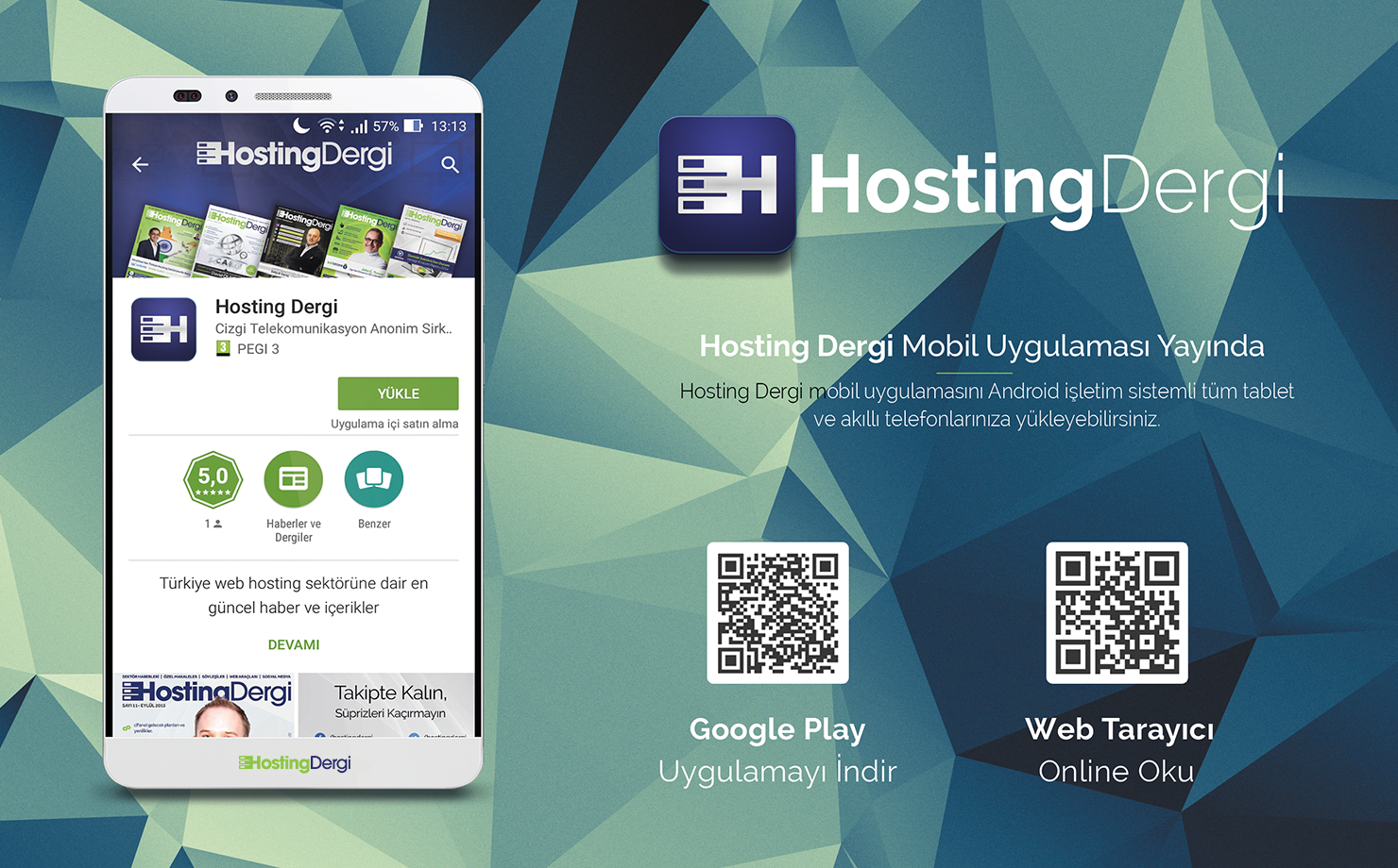  Hosting Dergi Mobil Uygulaması Yayınlandı