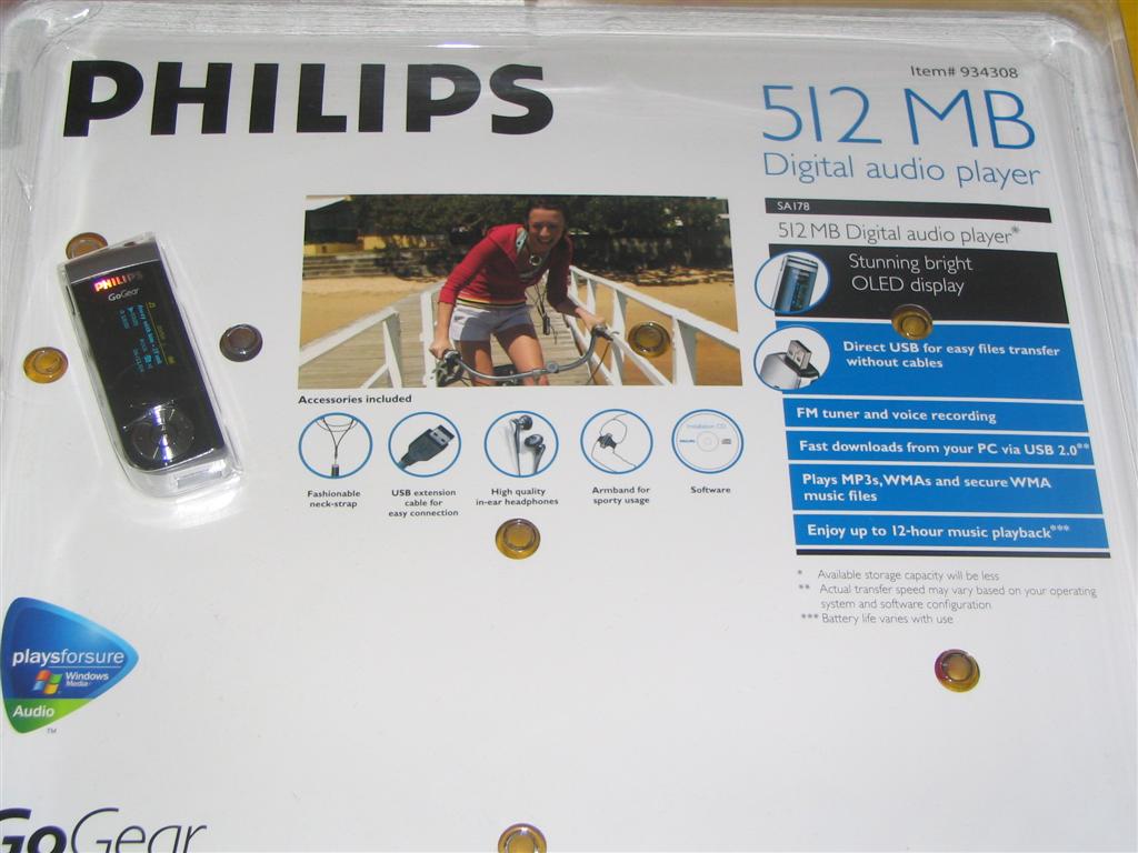  Satilik kullanılmamış Philips GoGear 512mb mp3 player