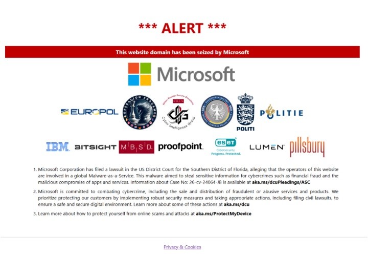 Microsoft ve Europol, siber suçların “üretim hattını” hedef aldı