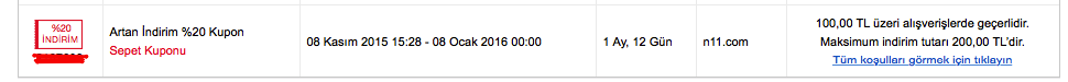  n11 %20 İndirim - Sadece 45 TL