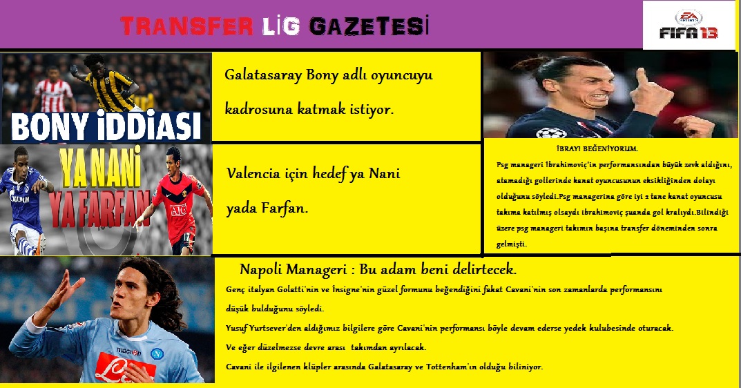  TRANSFER LİG 2013 TURNUVASI [ PC ] 1. Sezon BİTTİ.