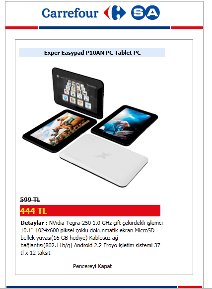  EXPER EASYPAD (P10AN) TABLET PC KULLANICILARI