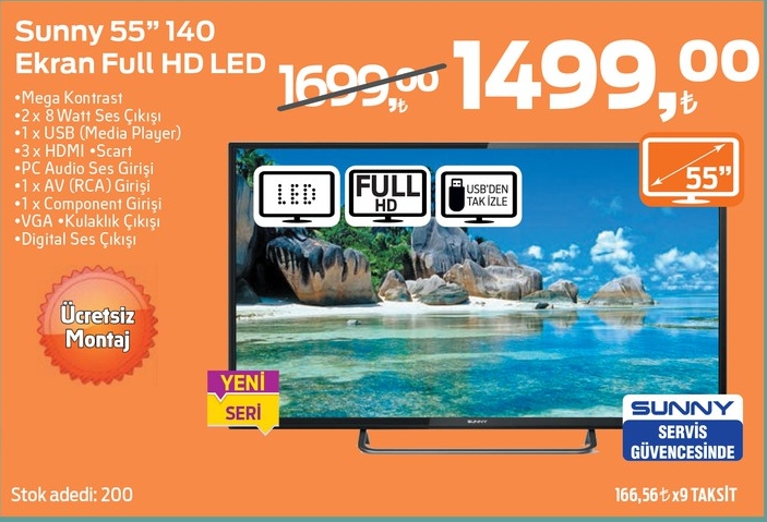 Sunny 55'' 140 Ekran Full HD LED TV kullanan yada bilgisi olan var mı?