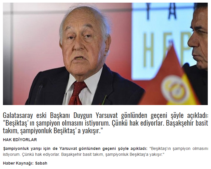 Gs eski başkanı : "Şampiyonluk Beşiktaş'a yakışır"