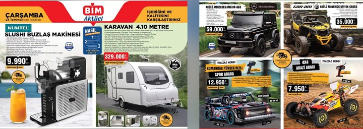 BİM marketler buzlaş makinesi ve akülü Mercedes AMG satacak