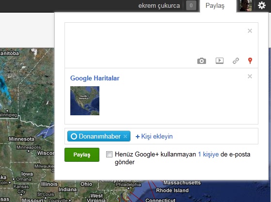 Google+ artık harita bilgilerini de paylaşmanıza izin verecek
