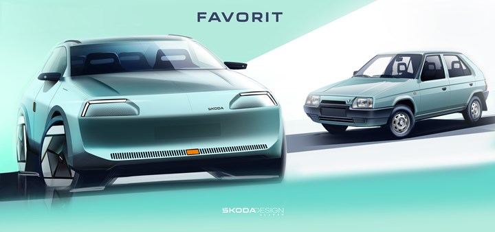 Skoda Favorit yeniden yorumlandı: Modern çağın minimalist elektriklisi