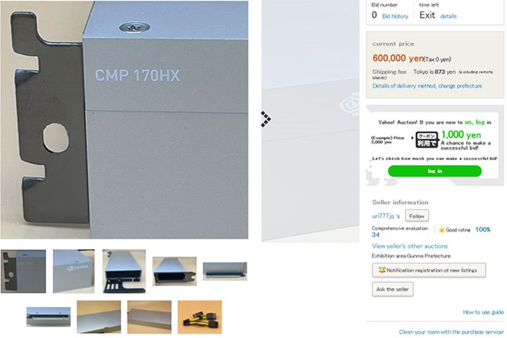 Nvidia CMP 170HX madencilik kartı satışa hazır