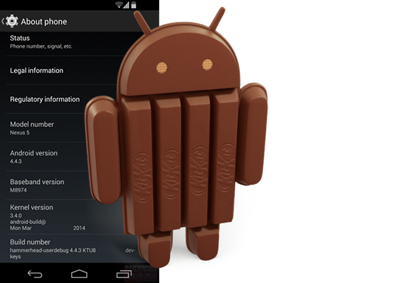  Nexus 5'ler için Android 4.4.3 sürümü dağıtıma başlandı