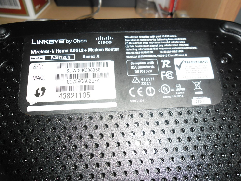  CISCO LINKSYS WAG120N 4 PORT 150MBPS KABLOSUZ MODEM ROUTER