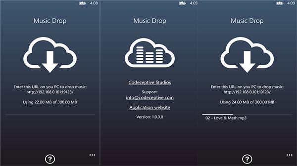 Kablosu müzik transferi için hazırlanan WP8 uygulaması Music Drop kullanıma sunuldu