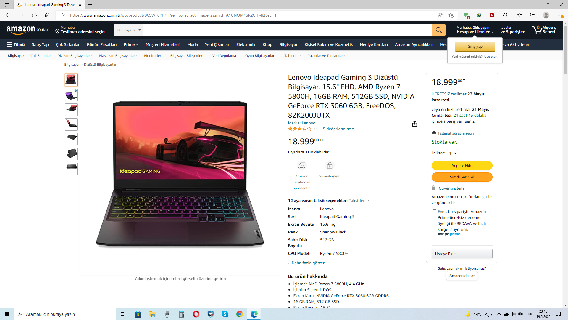 Oyuncu laptop tavsiyesi dolar daha fazla artmadan