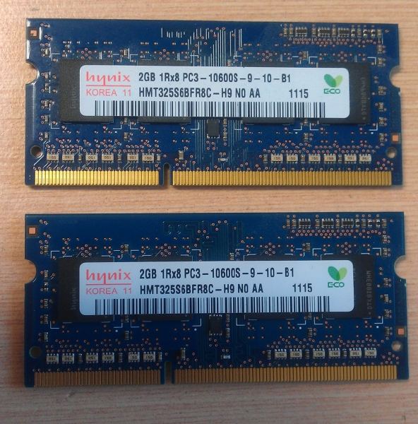  SATILIK 2 x 2 GB DDR3 1333 MHZ  NOTEBOOK RAM