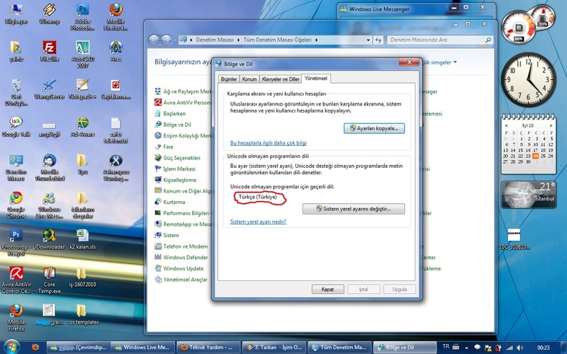  Windows 7 Türkçe Karakter Sorunu