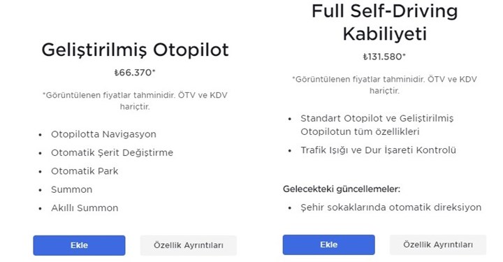Tesla otopilotunun Türkiye fiyatı belli oldu: Model Y’de talep büyük!