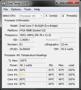  intel i7 3610qm %100 load sıcaklık değeri normal mi?