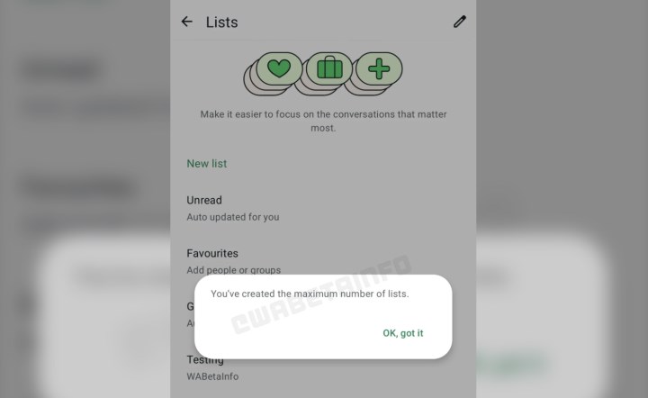 WhatsApp, sohbet listelerine sınırlama getiriyor