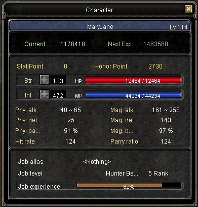  SATILDI - TAURUS # MaryJane # 114 LvL # Wizard-Cleric