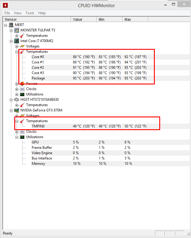  i7 4700MQ çok mu ısınıyor, macunlarda sorun var sanırım